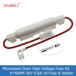 5KV Microwave Oven High Voltage Fuse Kit 6*40MM 0.6A 0.65A 0.7A 0.75A 0.8A 0.9A 1A 5000V Glass Tube Fuse & Universal Fuse Holder