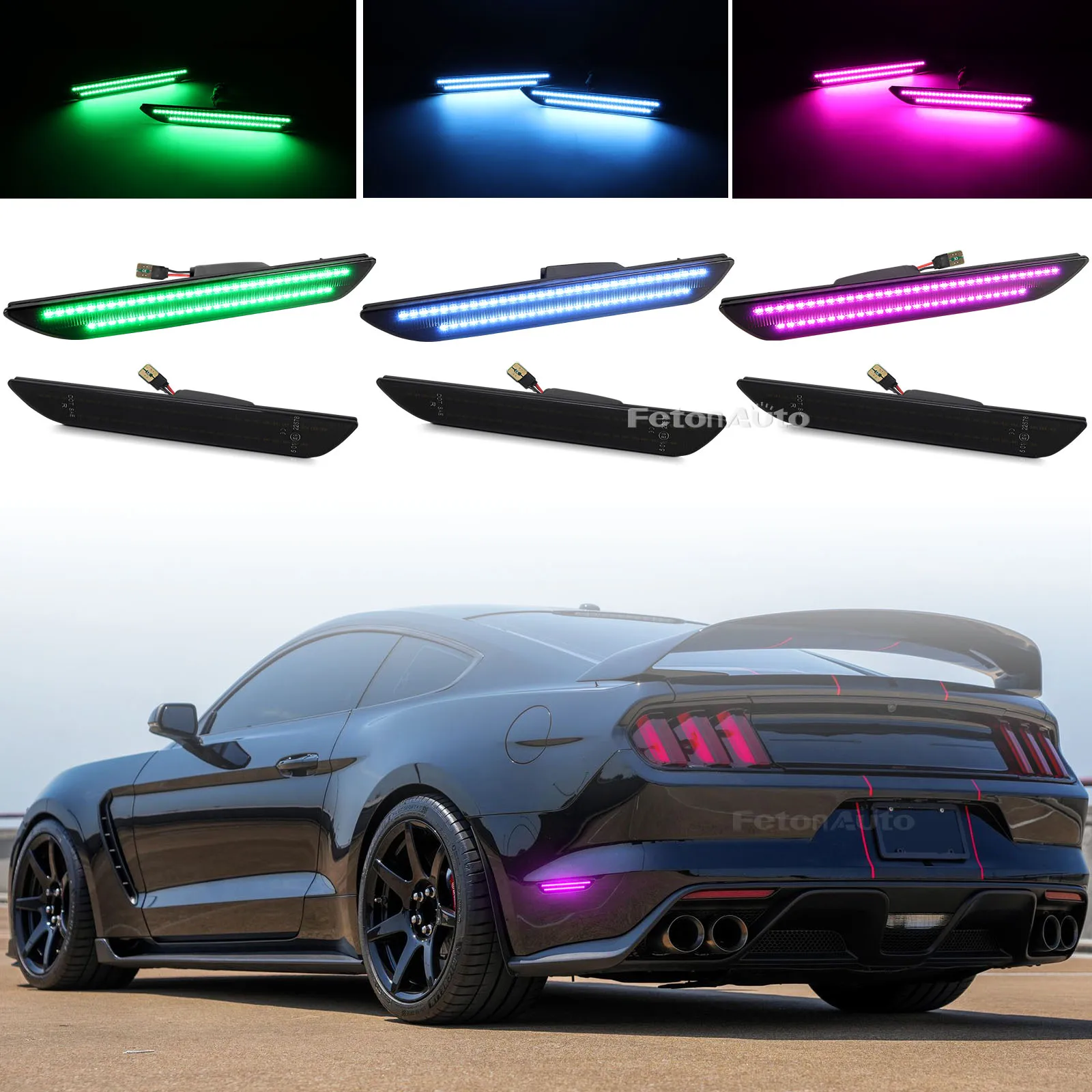

Dynamic Scan Rear Side Marker Light Indicator LED Fender Lamp for Ford Mustang 2015 2016 2017 2018 2019 2020 2021 2022 2023