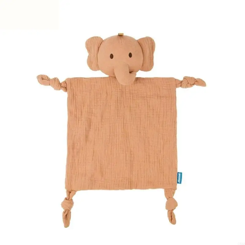 

C5AA Baby Security Blanket Soothe Appease Towel Soft Cotton Gauze Animal for Doll Teething Bib Infants Comfort Sleeping Nursing
