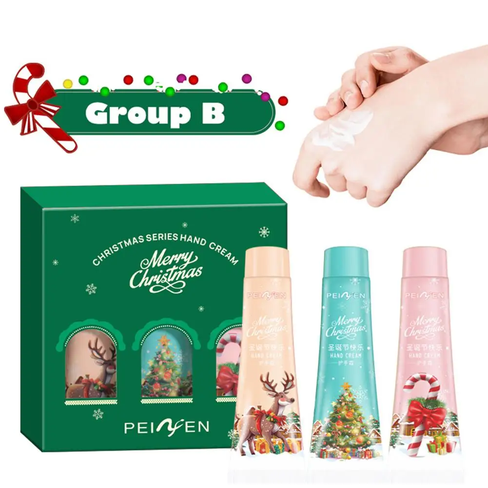 3 قطع كريم لليدين هدية عيد الميلاد الدافئة. يعتمد على نباتات، ويغذي عميق لليدين والقدمين، والعناية ببشرة اليدين