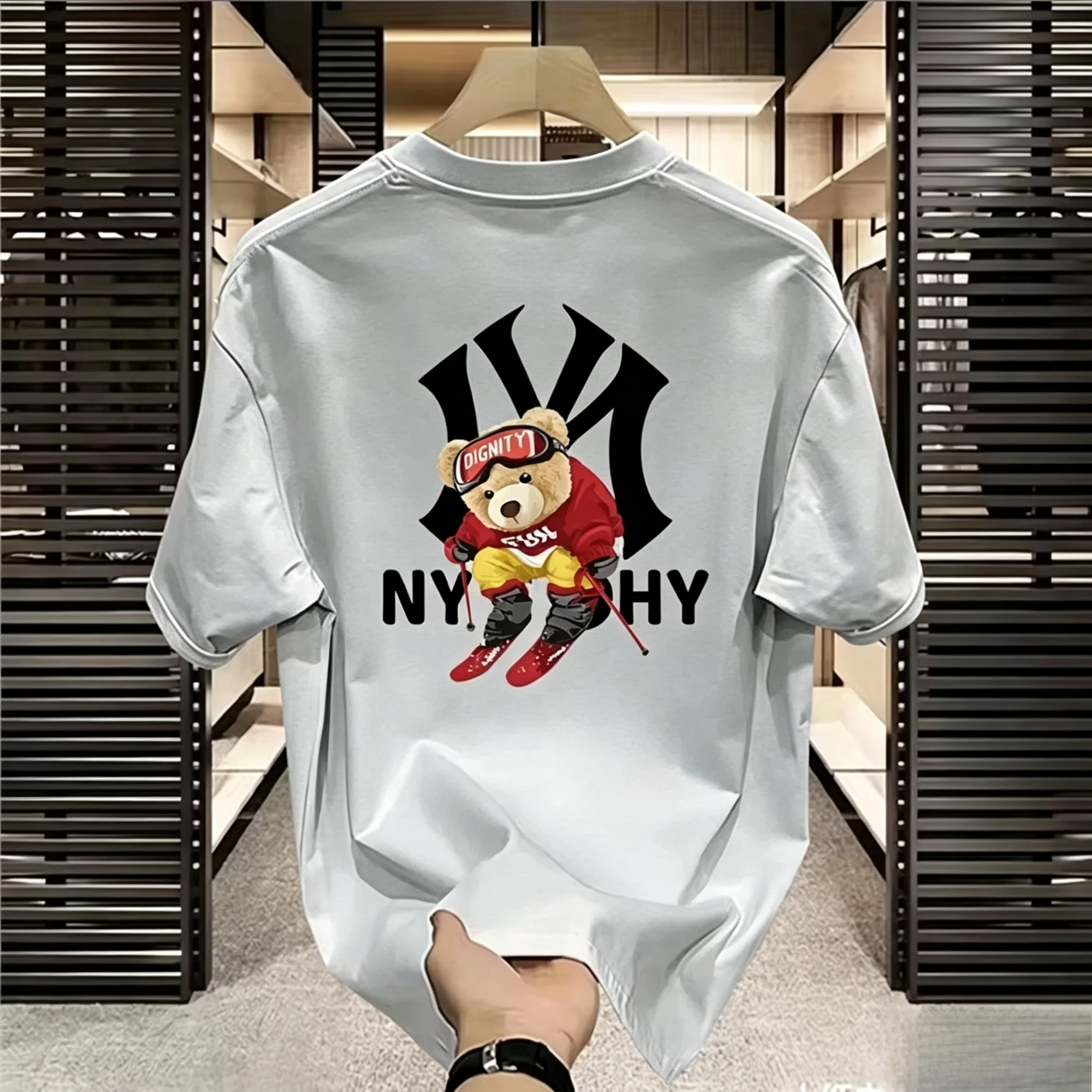 2026 Spring Summer New Cross Border Handsome Casual Printed Ins Half Sleeve Versatile Top Men and Women Fashion Luxury