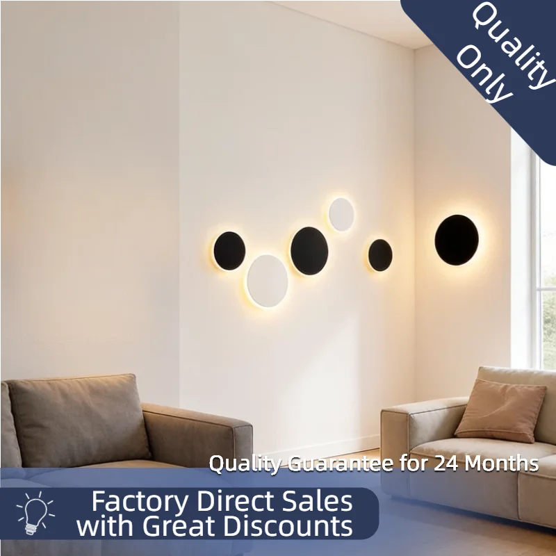 Nordic Minimalist Round LED Wall Light, Waterproof Outdoor & Indoor Sconce, Modern Villa Decor for Corridor, Entrance, Porch