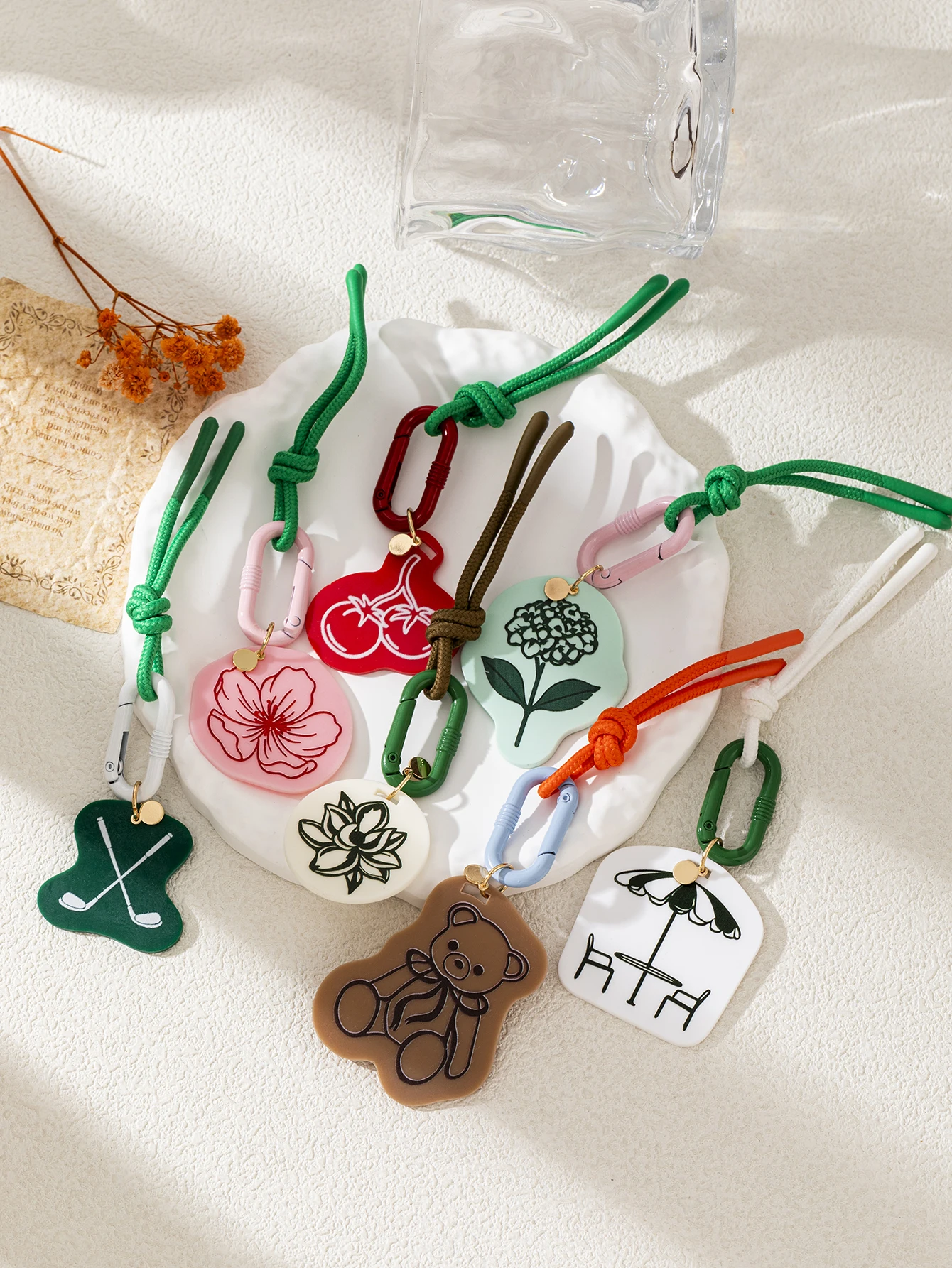 Nischen-Freizeitstil Personalisierter Neuer Frischer Lotus-Bär-Taschenanhänger Schlüsselanhänger Schmuck – Detail 1