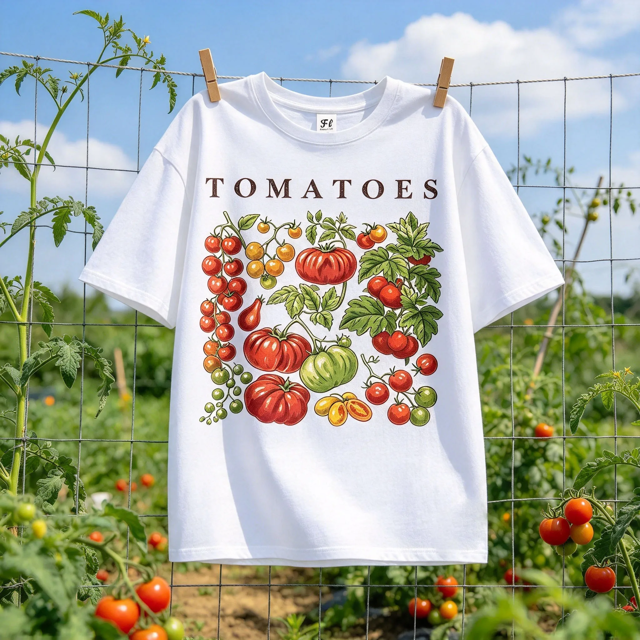 Women Tomatoes Botanical Graphic T Shirt Vintage Tomato Plant Print Tee Loose Crew Neck Short Sleeve Gardener Casual Tops