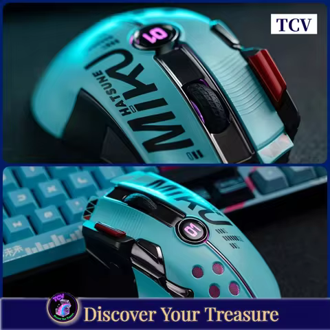 Tcv Hatsune Miku Gaming Mouse Usb 2.4g Wireless Rgb Light Up 12000 Dpi Ergonomic Mice For Pc Laptop Desktop Computer Gamer