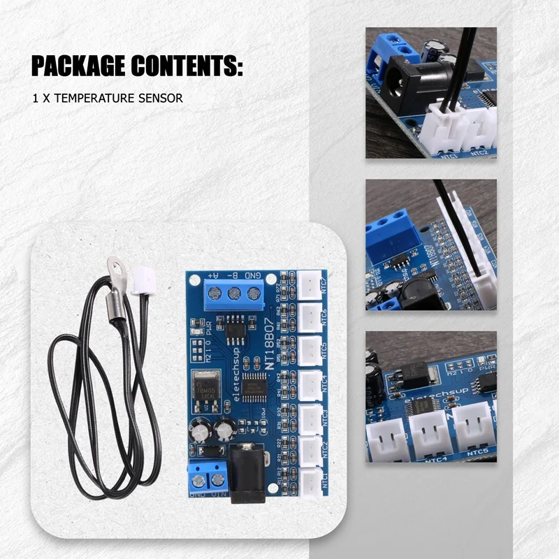 7 Channel RS485 NTC Temperature Sensor Measurement MODBUS RTU Paperless Recorder PLC NT18B07