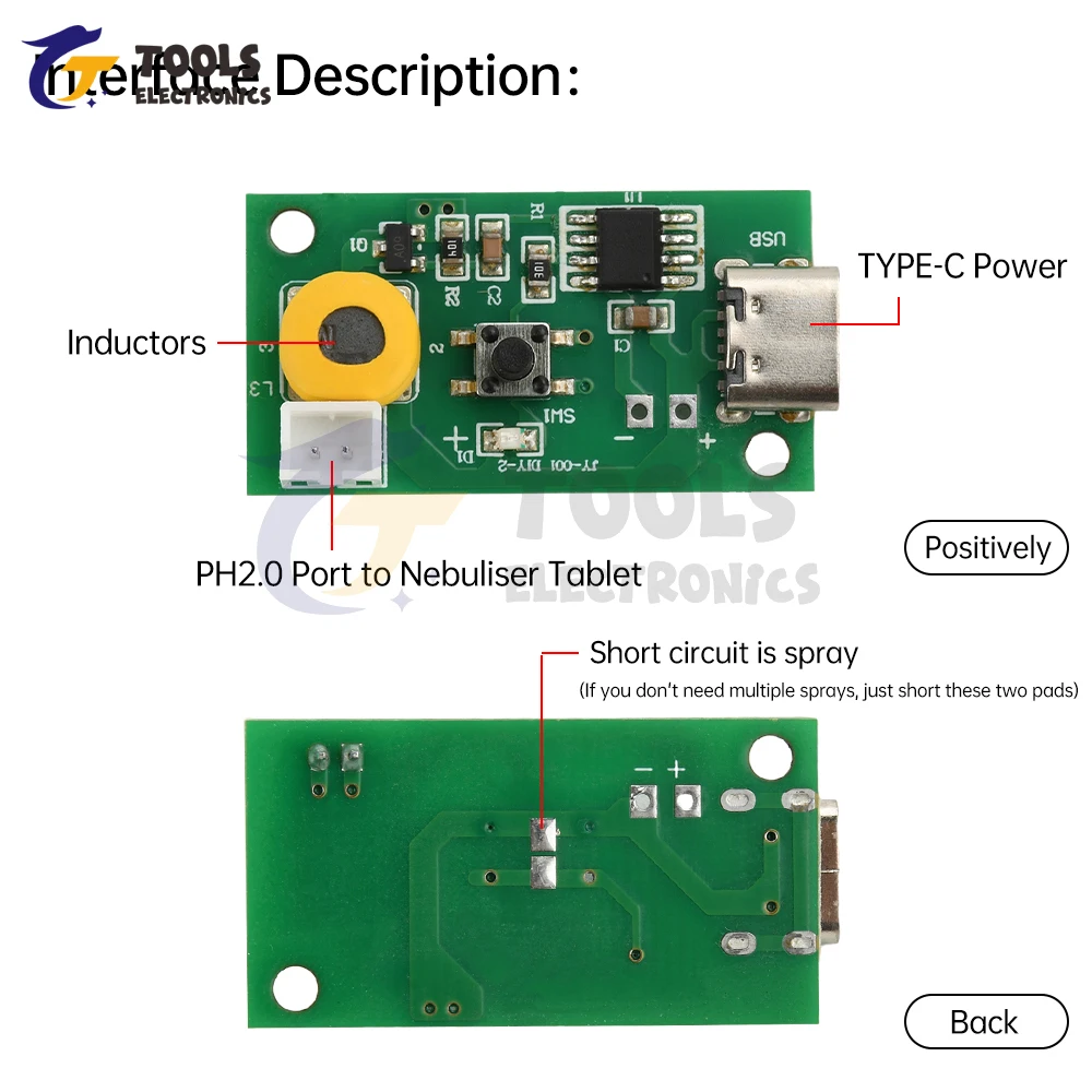 Mini Humidifier DIY Kits Mist Maker Driver Circuit Board DC 5V Three Gear Adjustable Fog Volume Single Spray Humidifier Module