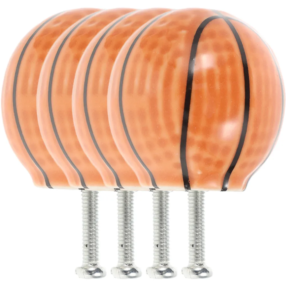 

4Pcs Basketball Shape Ceramic Cabinet Knobs Vintage Furniture Drawer Pull Handles for Kitchen Wardrobe Cupboard