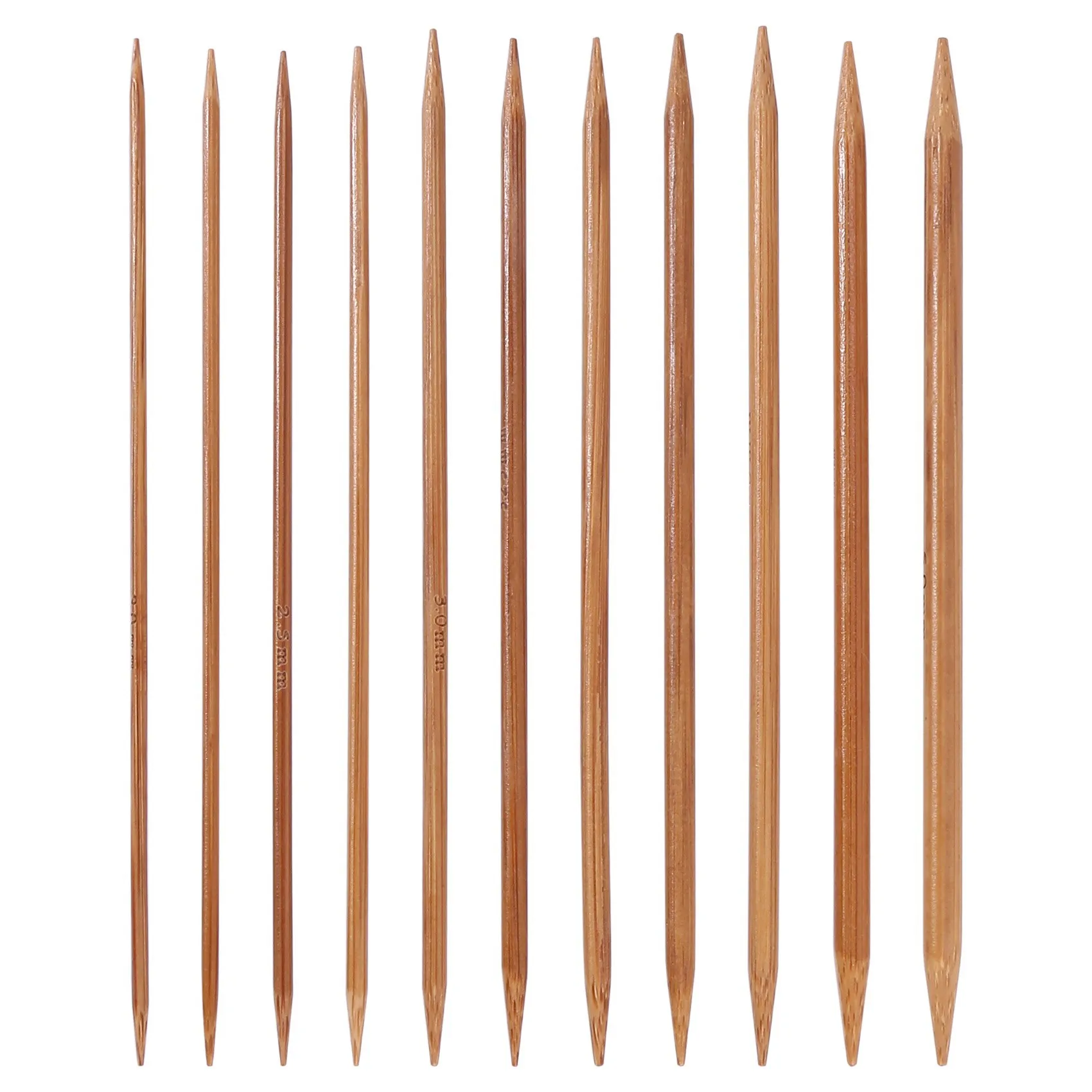 

5 Sets of 11 Sizes 5" (13cm) Double Pointed Carbonized Bamboo Knitting Kits Needles Set (2.0mm - 5.0mm)