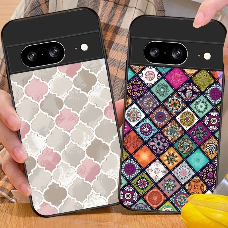 Funda de vidrio negra con patr - Phone Cases Google Pixel 7 reseña y precio