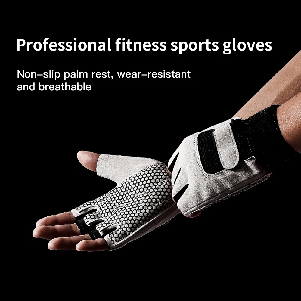 Weightlifting Gloves Women Men Half Finger Fitness Gym Gloves Breathable Non-slip Gel Pad Shockproof Training Dumbbells Gloves