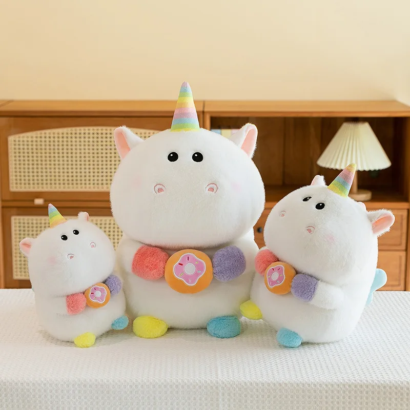 Cute Plush Donut Unicorn Stuffed Toy for Kids Birthday Xmas Gift Adorable Candy Hugging Pillow Doll Perfect for Children Sweet