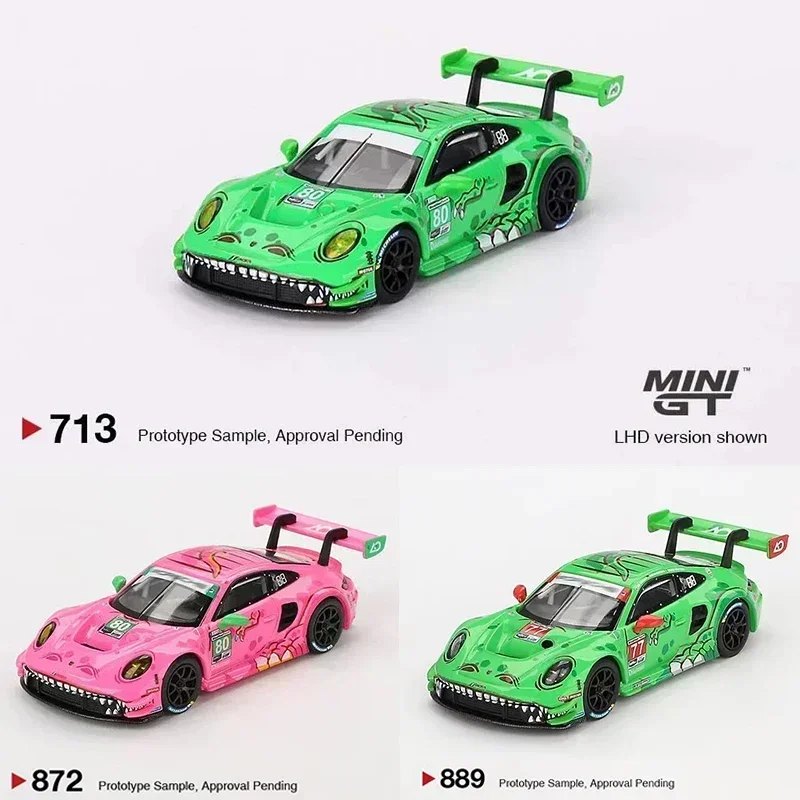 PreSale MINIGT 872 1:64 992 GT3R #80 AO Racing 2023 IMSA Pink Diecast Diorama Model Collection Toys