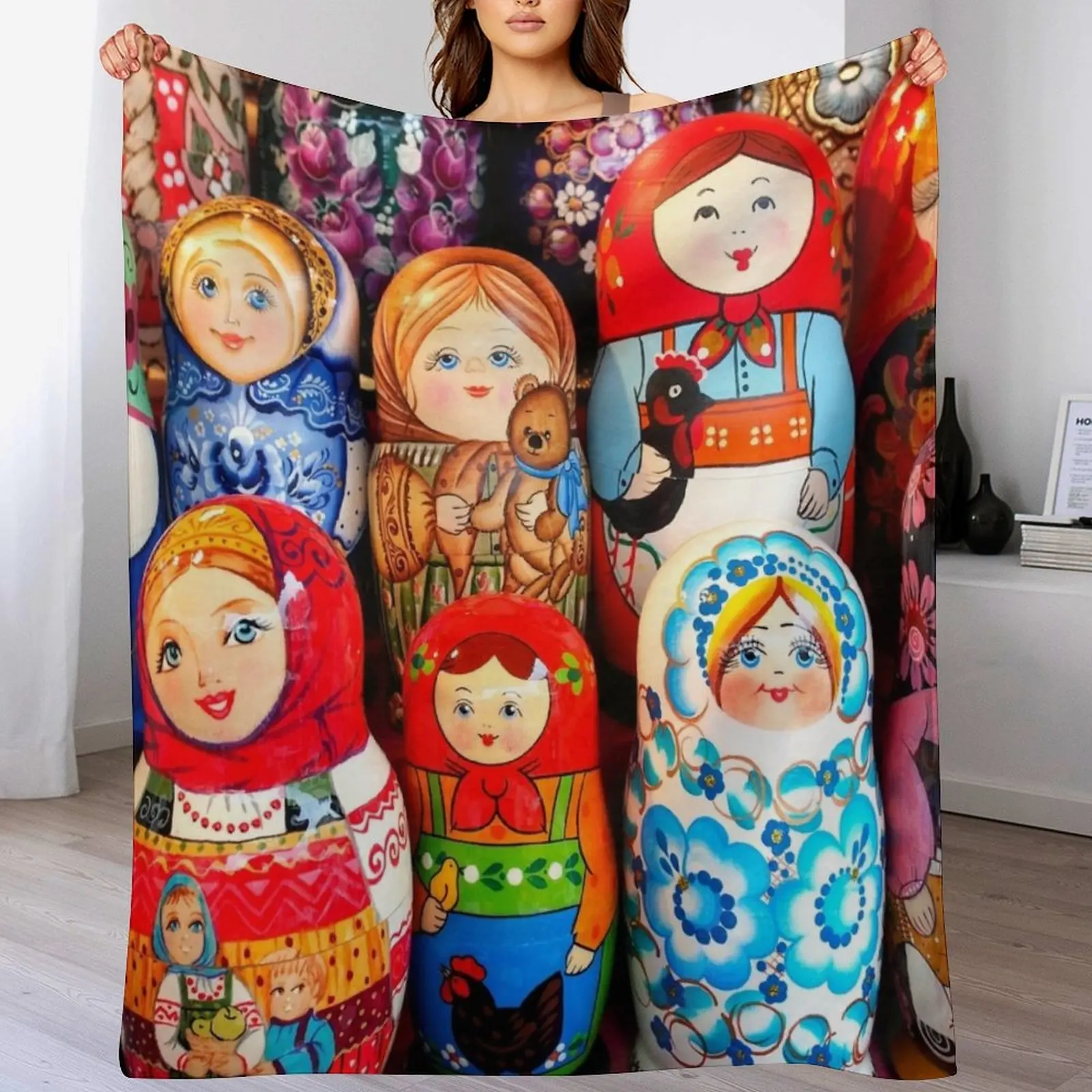 

New Matrioska Throw Blanket Bed cosplay anime blankets and throws Blankets