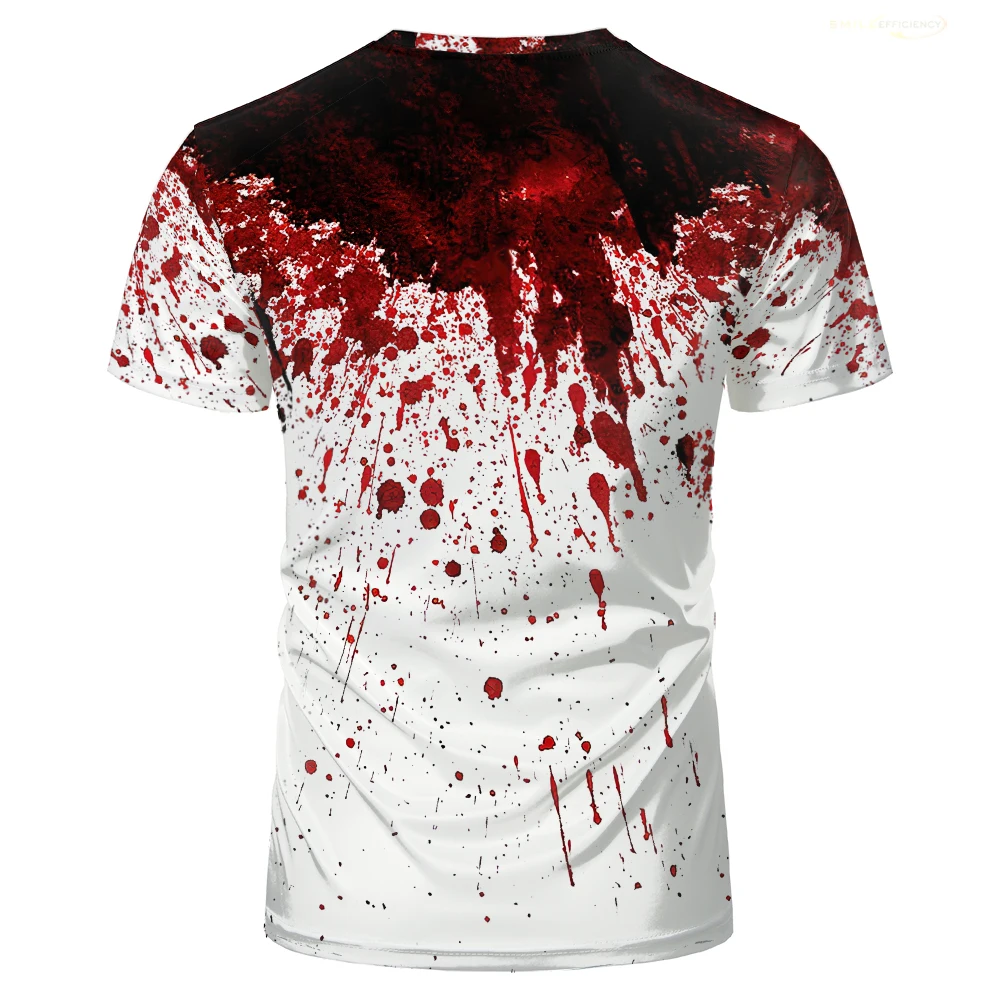 Halloween Fun Bloody Horror Pattern 3D Printed T-shirt Scary Dripping Blood Street Men Tops Casual Fashion O-neck Oversized  Tee