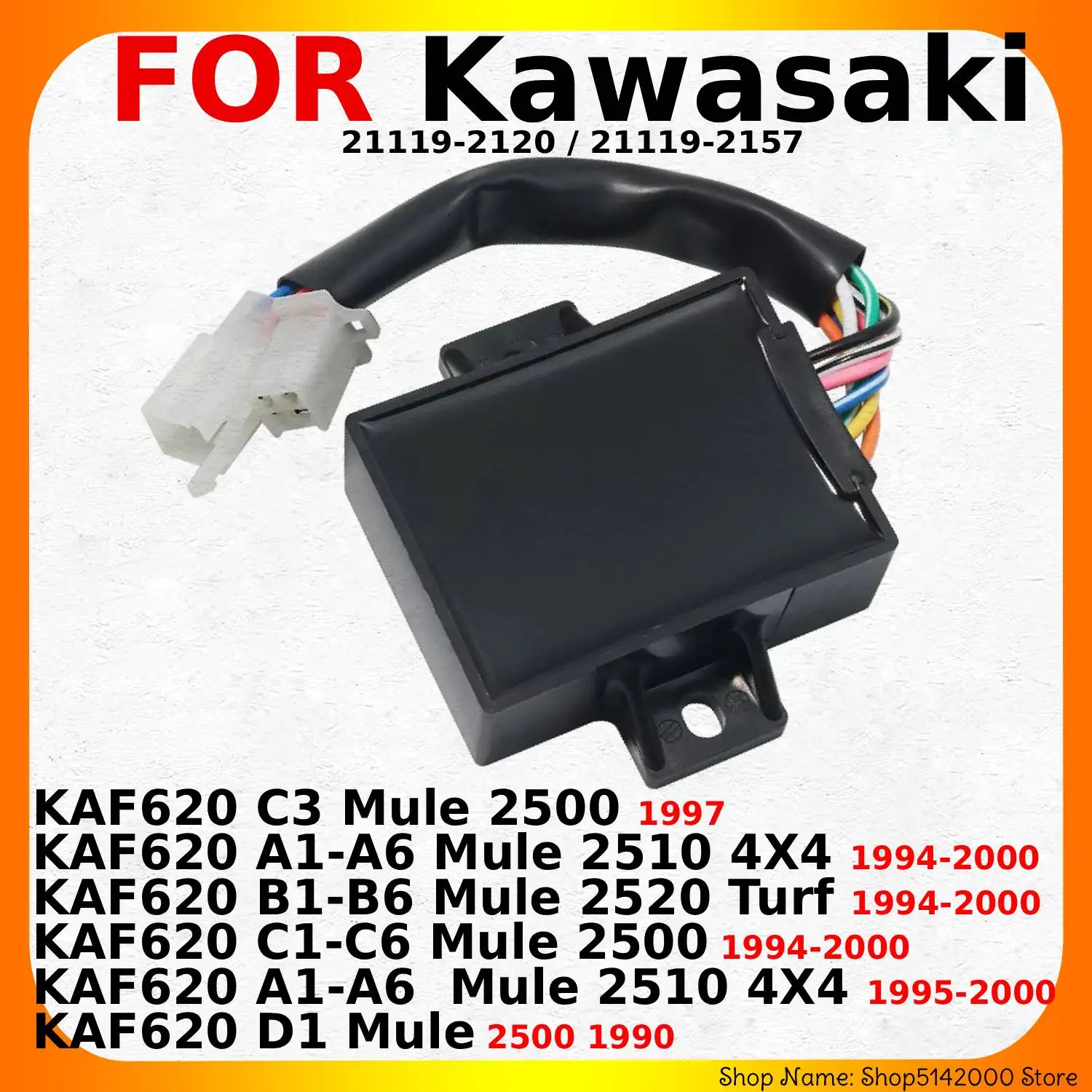 Ignition System Unit CDI For Kawasaki KAF620 C3 Mule FD501V FD590V FD611V FD620D FD661D OEM:21119-2120 21119-2157 21119-2157