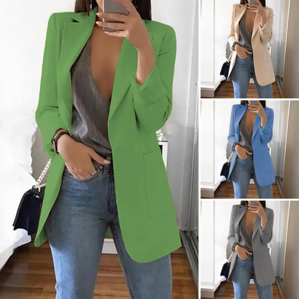 Autumn Jacket Woman Long Sleeve Casual Blazer Jacket Women Button Coat Fashion Work Office Loose Coat Tops Femme ﻿Workwear