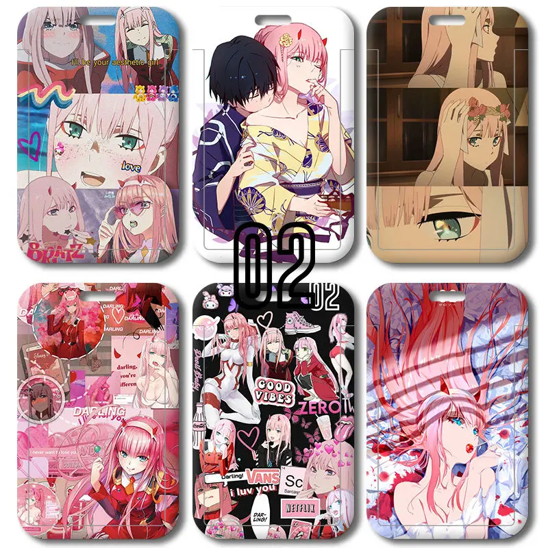 DARLING in FRANXX anime card holder student campus card ID card bus card hanging neck lanyard id card holder kawaii badge