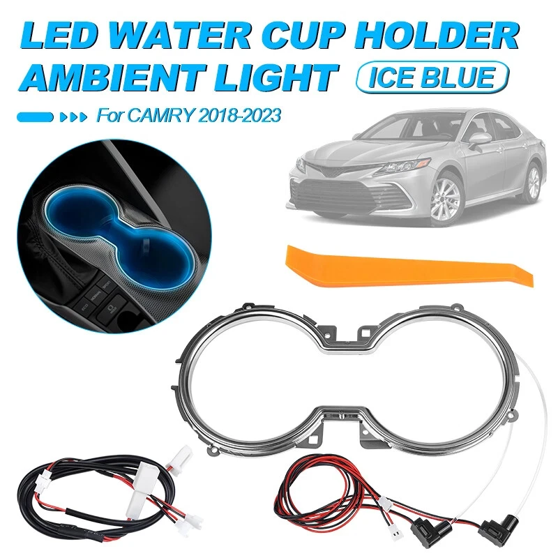

Cup Holder Ice Blue LED Ambient Light Car Accessories For 2018-2023 Toyota Camry