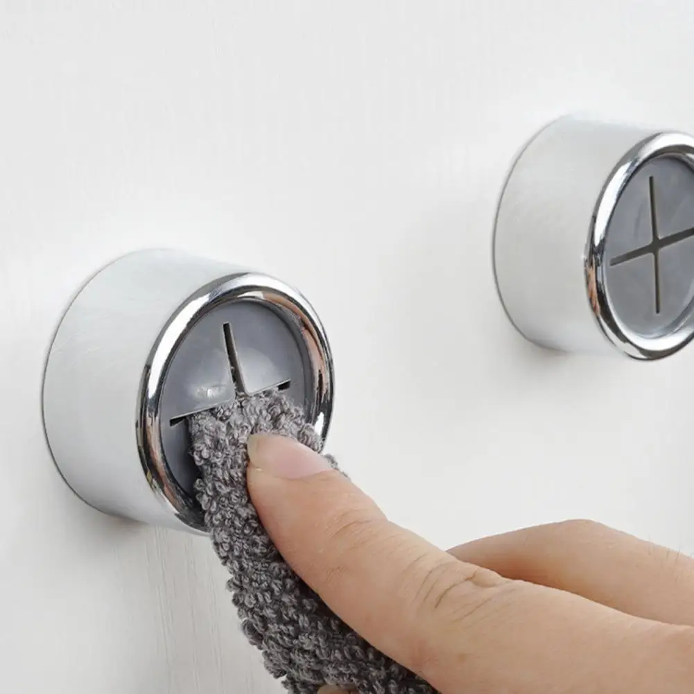 5Pcs Self Adhesive Towel Holder Wall Mounted Bathroom Organizer Easy Installation Anti-Collision Round Towel Hooks Dishcloth Cli