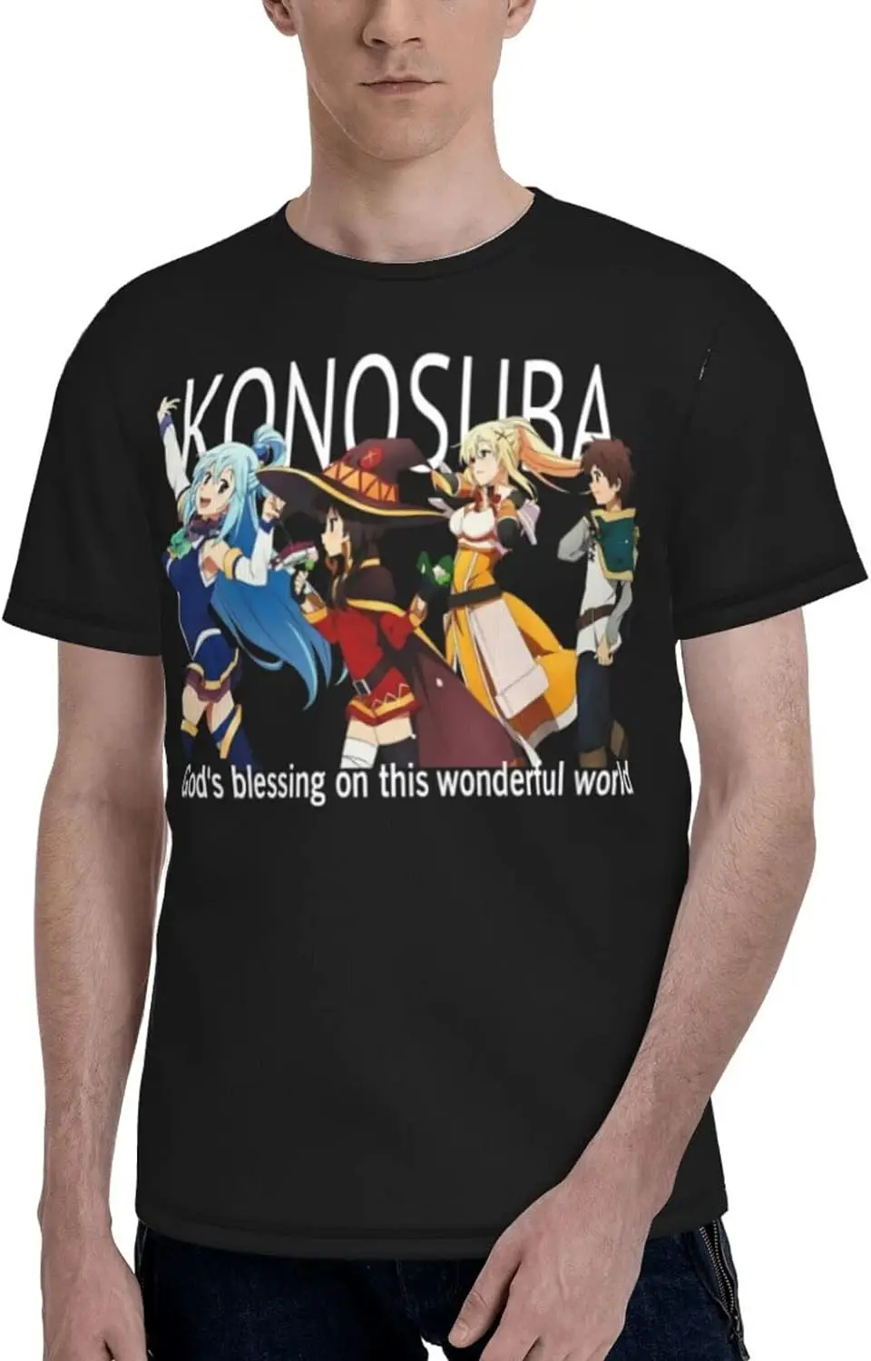 Anime Konosuba T Shirt Men Short Sleeve Tops Fashion Casual Tee