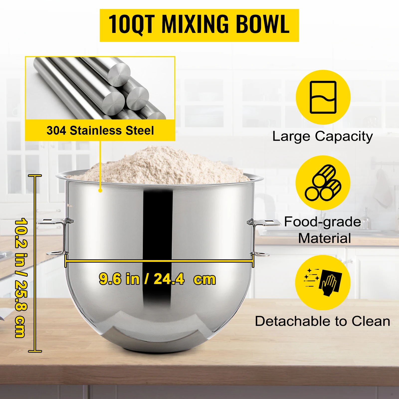 VEVOR تجاريّ كهربائيّ خلاط طعام حامل خلاط 10/15/20/30Qt عجّان 3 سرعات 450/500/750/1100 واط خلاط فولاذ مقاوم للصدأ