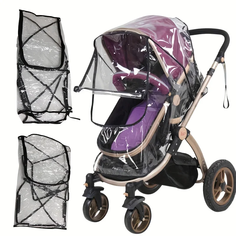 1pc Portable Universal Waterproof Rain Cover Wind Dust Shield Canopy Baby Strollers Pushchair Babies Mosquito Net Stroller Cover