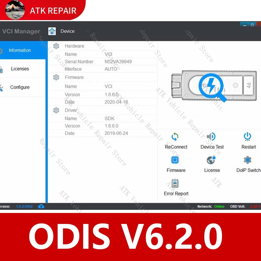 VA-S 6154B OD-IS V6.2.0 Diagnostic download link free installation programming ECU car inspection OD-IS-S / OD-IS-E wite WIFI