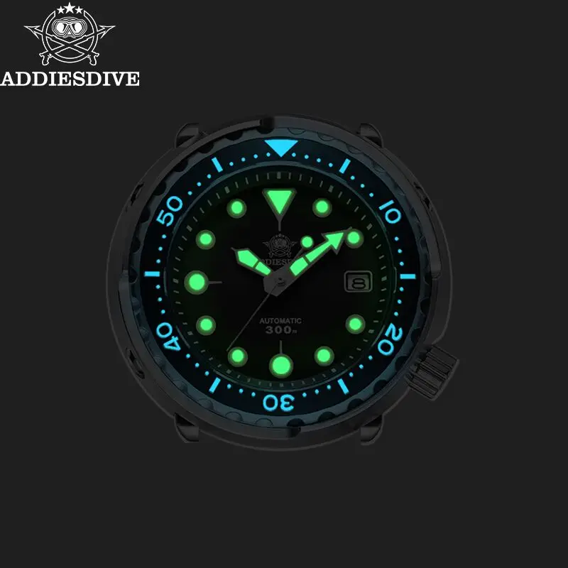 ADDIESDIVE Men’s Automatic Mechanical Watches Calendar Steel Waterproof Diver Watch Business Luminous Ceramic Bezel Wristwatche