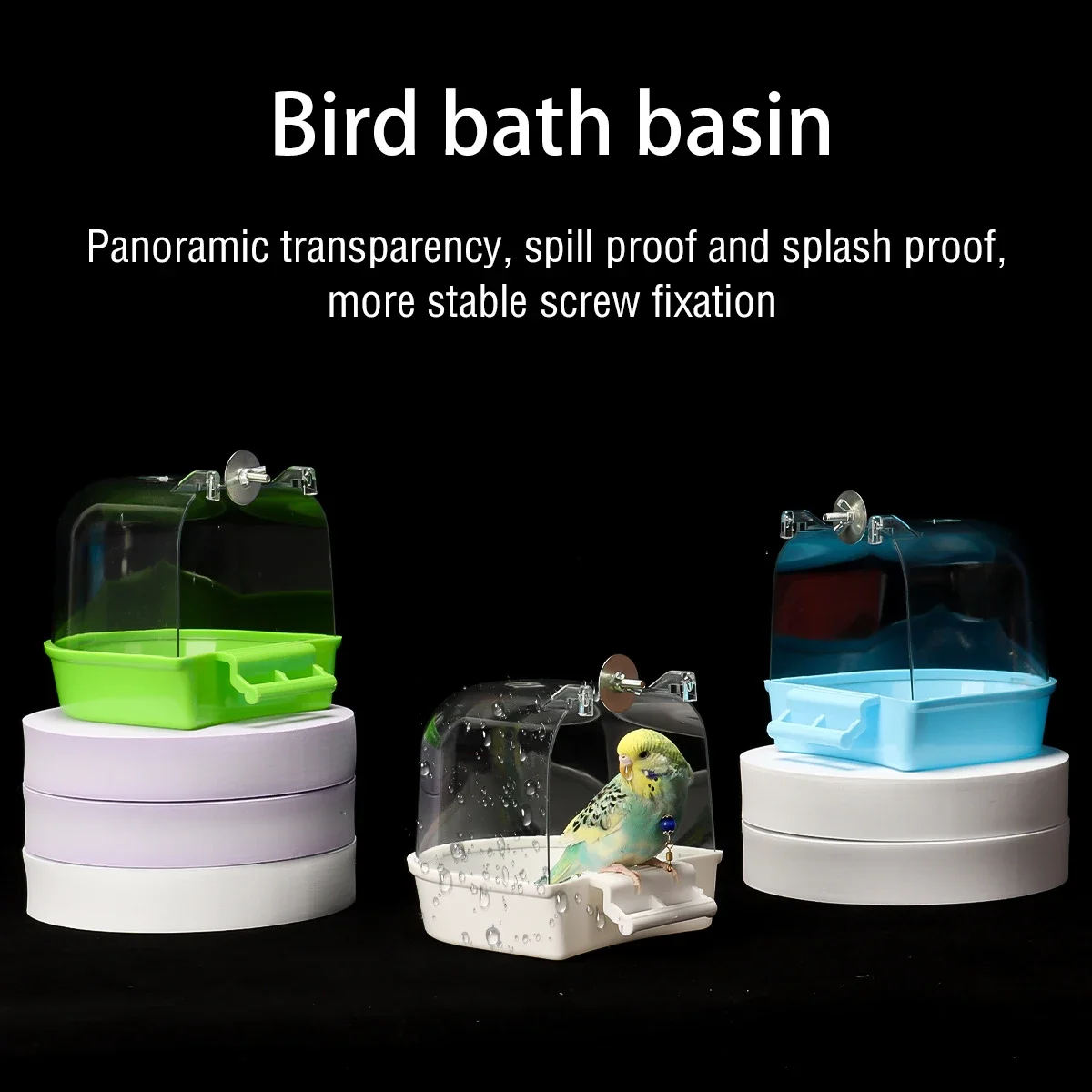 Hanging Bird Bath Box, Parakeet Shower Caged ,Parrot Bath Box Bird For Pet Brids For Canary, Budgerigar, Cockatiel,Parrots