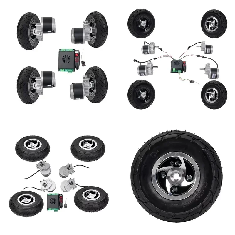 24V 250W 10 Inch Four Wheel Drive Motor Kit for Wheelchair Modification with Remote Control DC Brush Electric Wheelchair