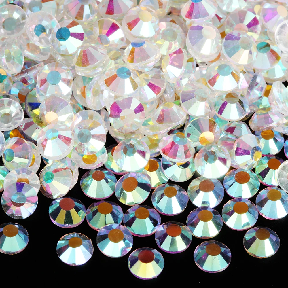 MollBii سلسلة بيضاء SS3-SS30 أحجار الراين غير الإصلاحية فائقة الجودة بريق الأحجار الكريمة المسطحة لملحقات الأظافر عمليات تجميل الأظافر