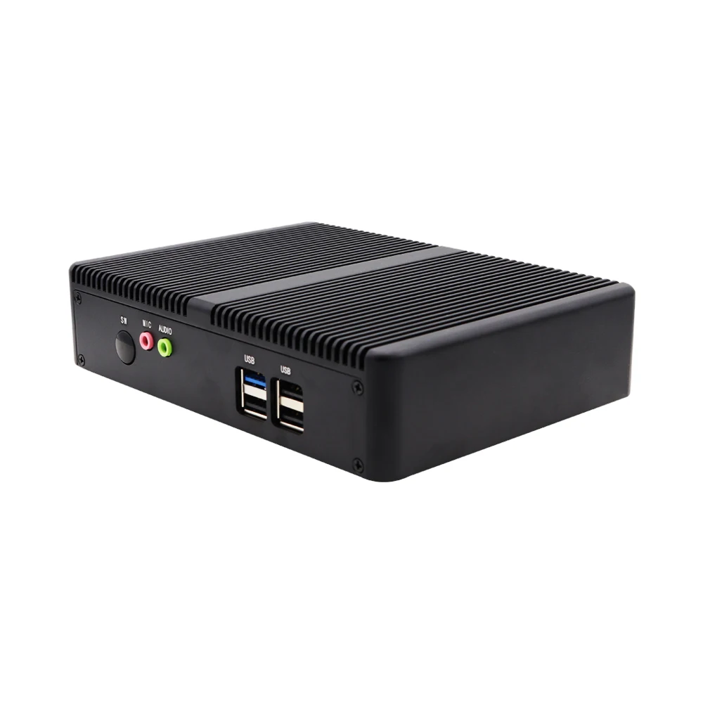 Yohirs Goedkope Mini Pc Intel Celeron J1800 J1900 J4125 2 * Lan 2 * Db9 Com Fanless Embedded Industriële Computer Hd Vga Wifi