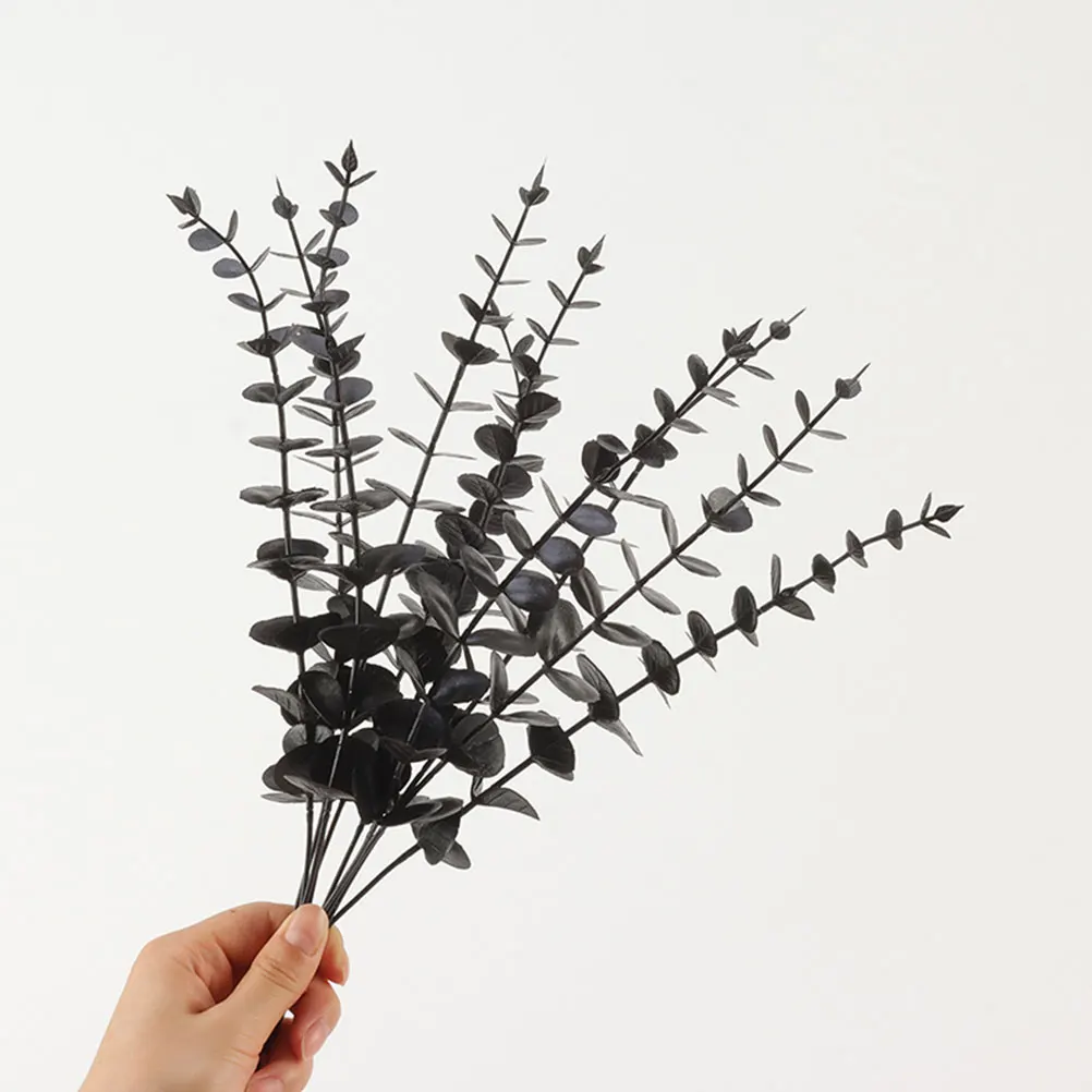 

24 Pcs Simulated Eucalyptus Leaves Artificial Stems Plants Green Branches Leaf Bouquet Shrub Faux Dried
