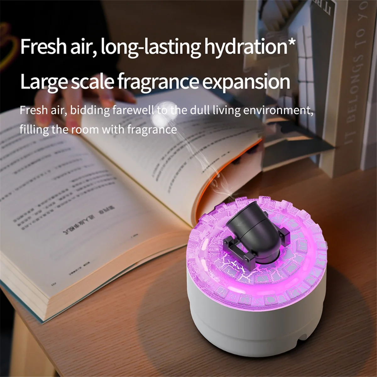 Air HumidifierSimulated Fire Essential Oil Diffuser Aromatherapy Air Humidifier กลิ่นหอมขนาดเล็ก Aroma Humidifier Diffuser,A