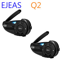 EJEAS Q2 Bluetooth 5.1 Motorcycle Helmet Headset Intercom Quick Pair Up to 2 Riders Wireless Interphone Earphone Waterproof