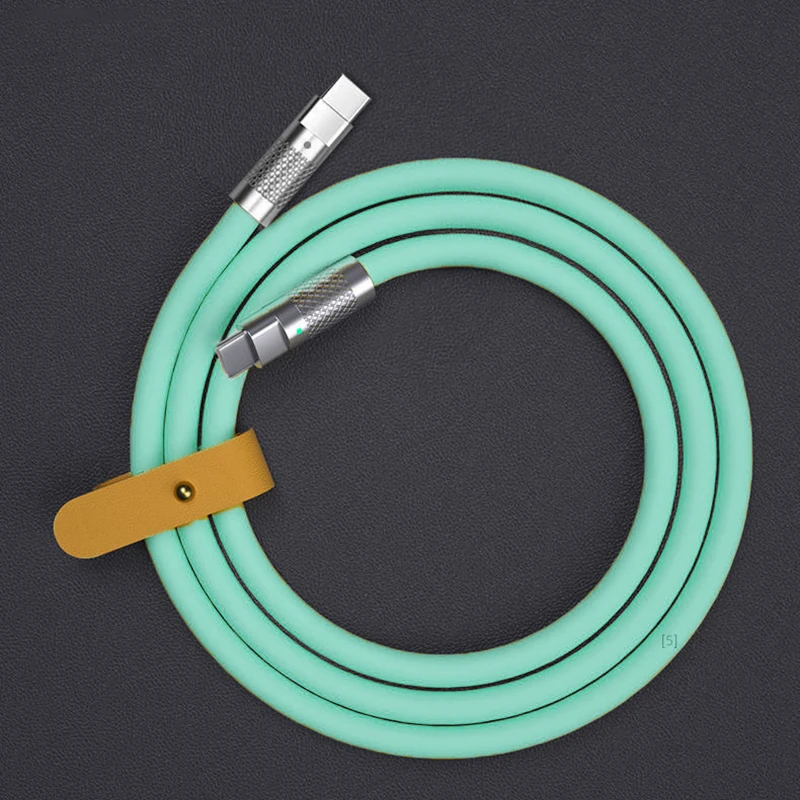 120w 6a Supersnel opladen PD Type C Vloeibare siliconenkabel Snel opladen 1M 2M USB-kabel USB C naar C-oplaadkabel - afbeelding 1