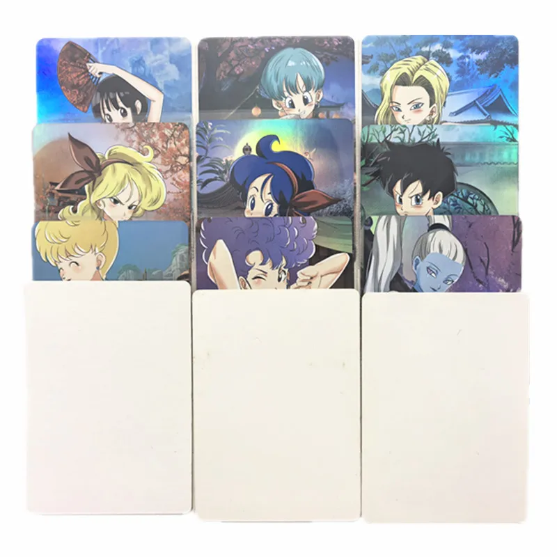 Juego de 9 Tarjetas Anime Sexy de Dragon Ball Z, Videl, Androide 18, Tarjetas Desnudas ACG, Juguete para Adultos, Regalo Hecho a Mano para Fans, Colección de Tarjetas de Cómics y Juegos