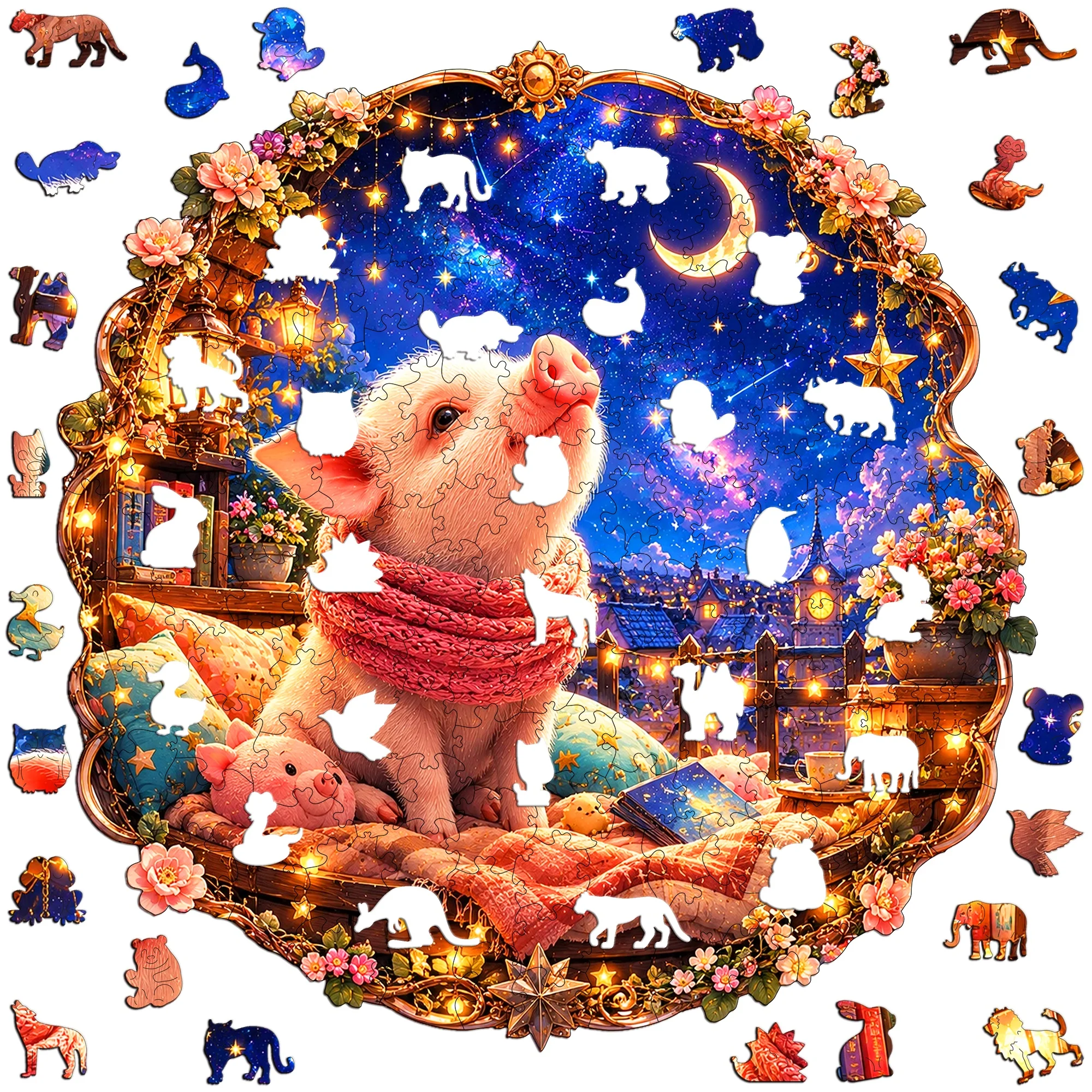 Fantasy Animals Style Flat Wooden Puzzle Gift Toy Gift For Teen KidIdeal Gift for Holidays and Celebrations