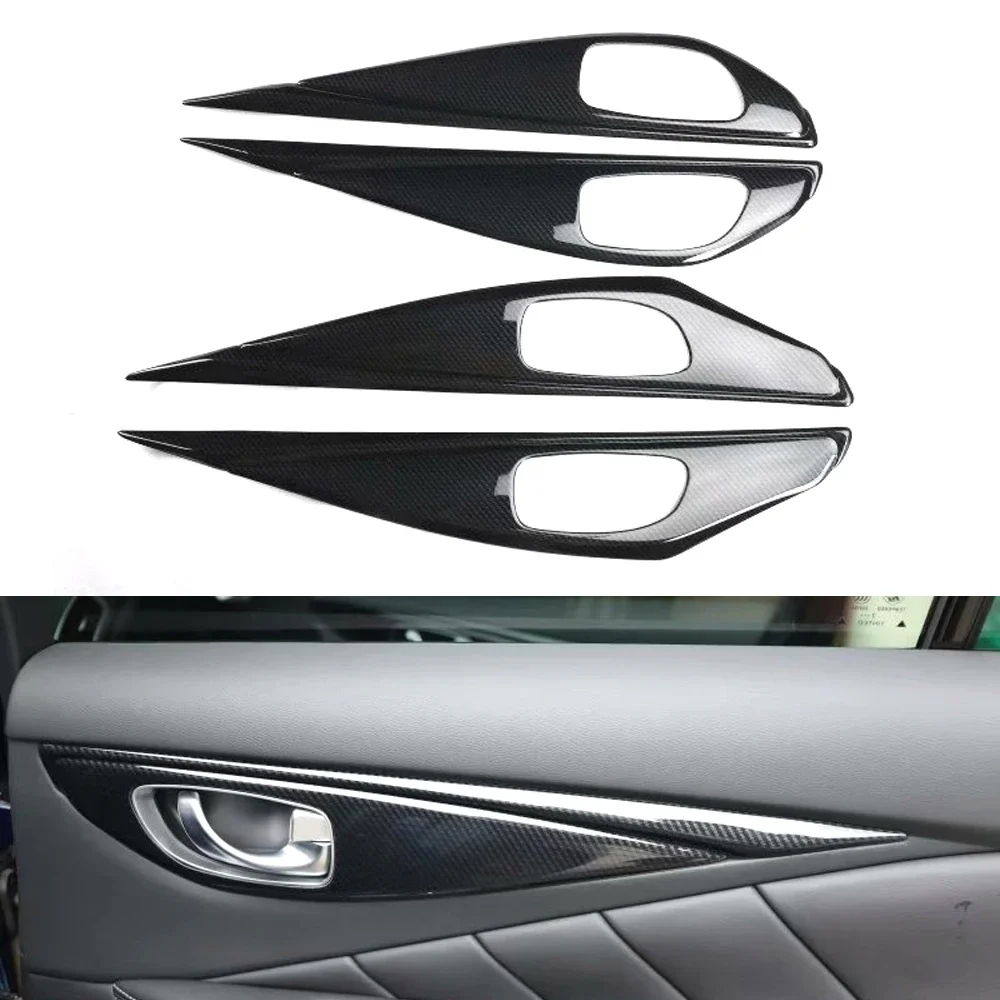 New Car Parts Styling For Infiniti Q50 Q50L 2015-2019 Left Hand Drive Interior Door Handle Bowl Cover Styling Trim Moldings 4pcs