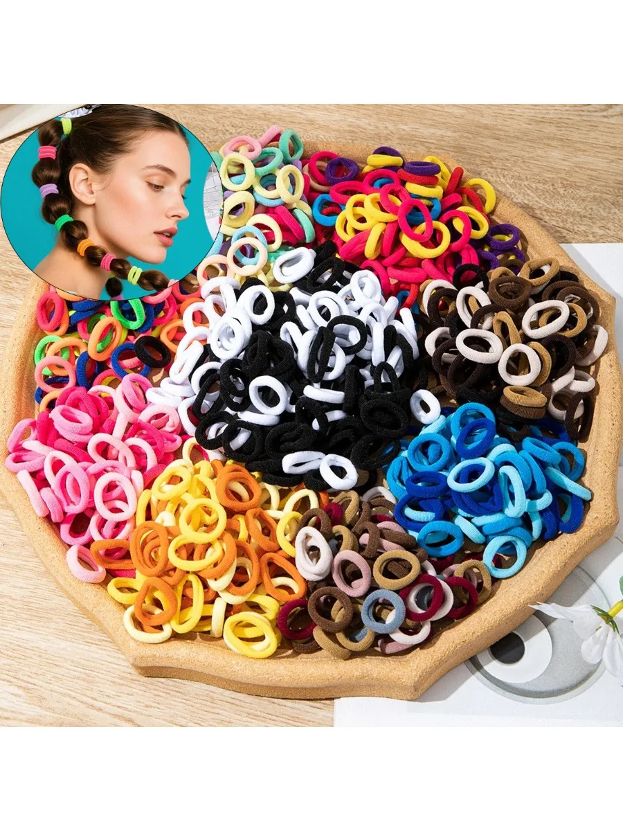 200/1000 pièces bandes de cheveux pour filles coloré Nylon Scrunchie cheveux cravates élastique enfants élastique cheveux ligues fille cheveux accessoires