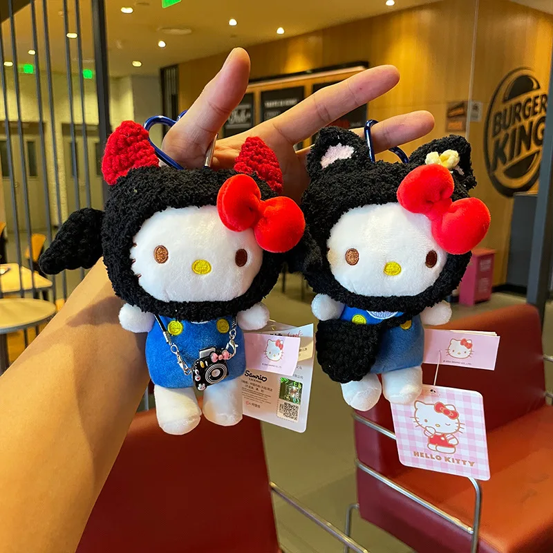 

Kawaii Hellokitty Kt Cat Plush Bag Pendant Cute Doll Keychain Lovely Backpack Hanging Ornament Soft Stuffed Decor Accessory