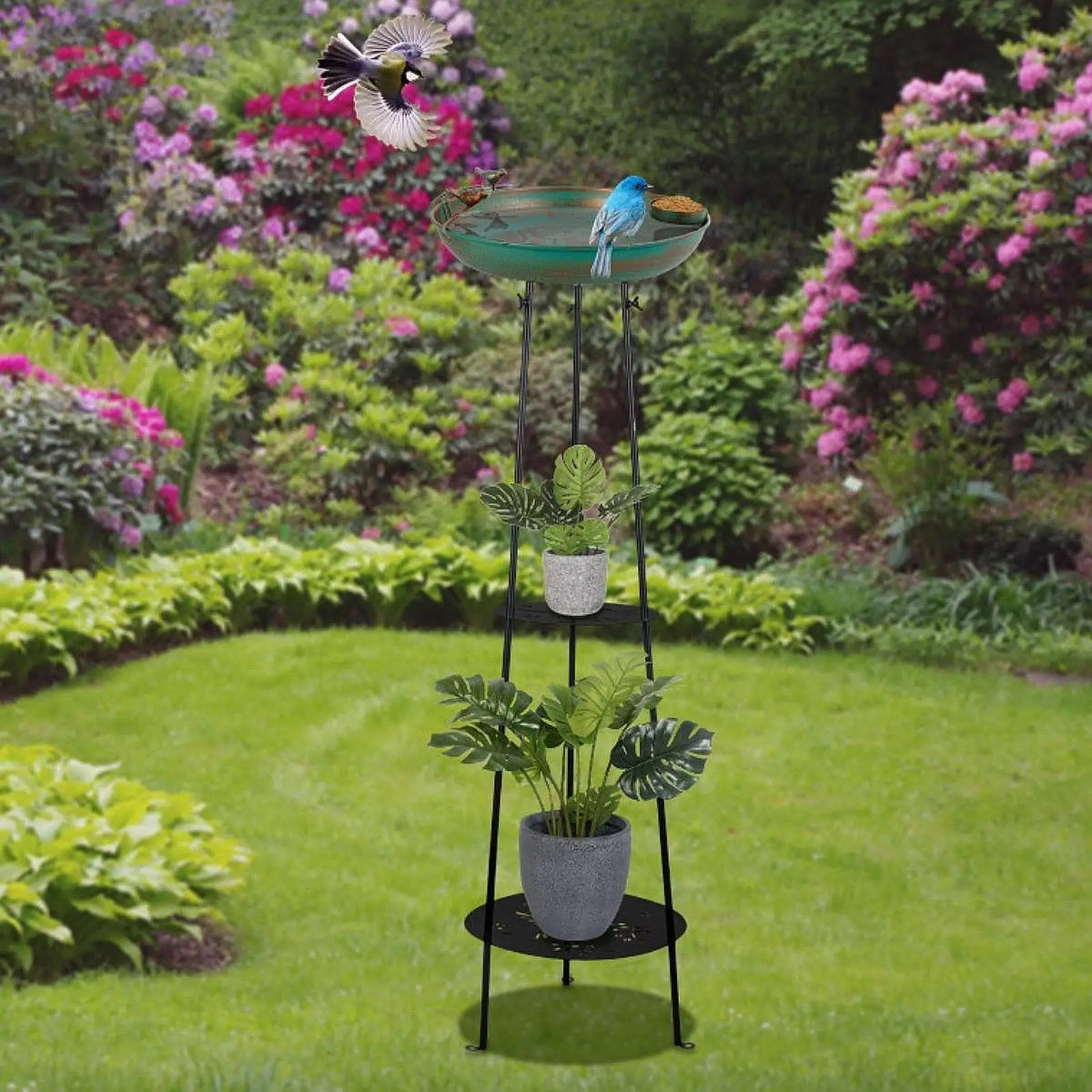 

Outdoor Hummingbird Birdbath Bird Feeder for Wild Bird Watchers Bird Basin