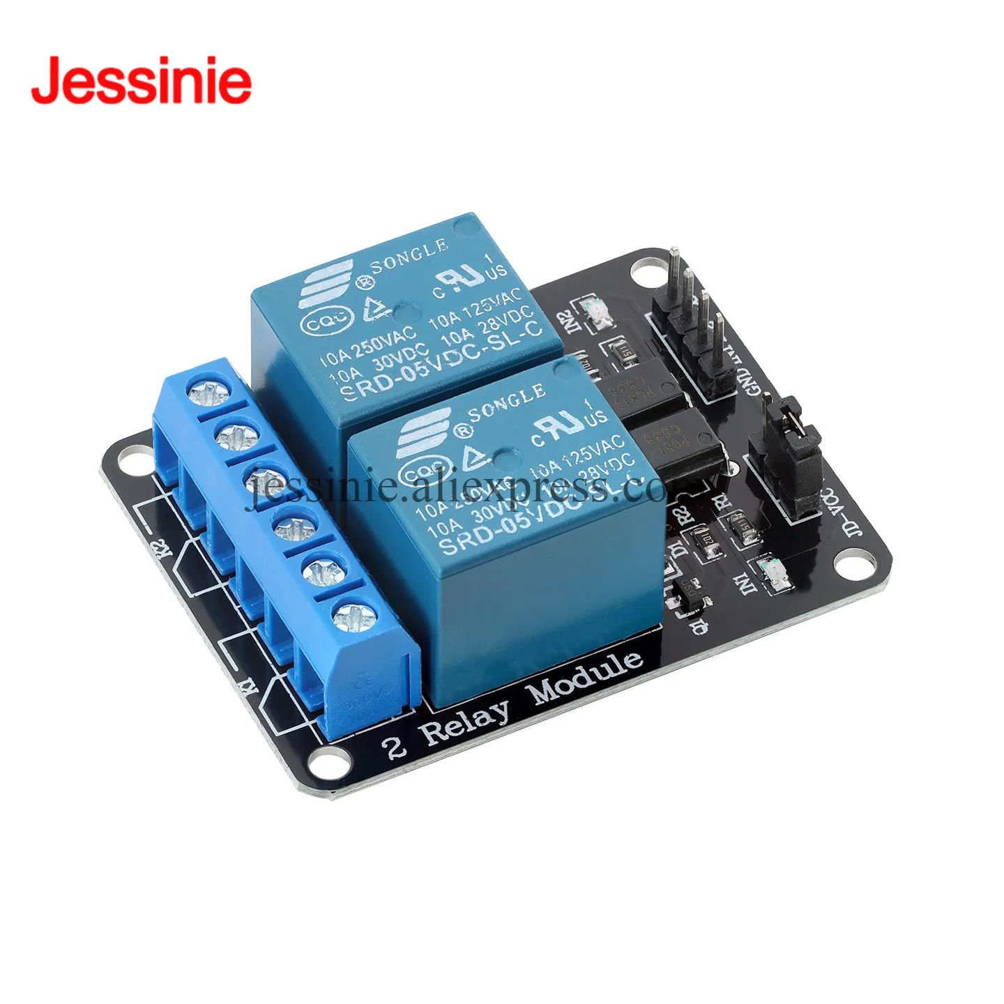 DC 5V 2 Channel Relay Module Shield ARM PIC AVR DSP Electronic 10A raspberry Pi relay Shield Low Level Trigger with Optocoupler