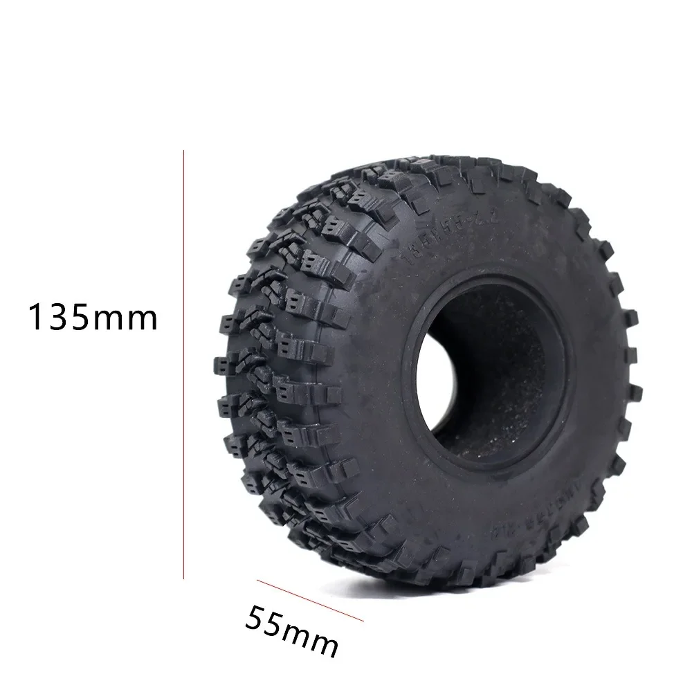 4PCS 135*55MM 2.2 Rubber Terrain Tyre Wheel Tires for 1/10 RC Rock Crawler Axial SCX10