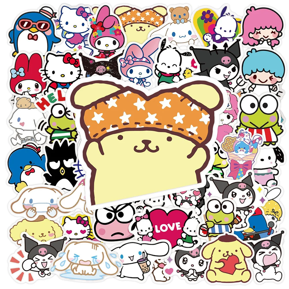 10/30/50pcs Mix Anime Cartoon My Melody Kuromi Graffiti Stickers Decoration Notebook Album Laptop Phone Cute Sticker Kids Toys