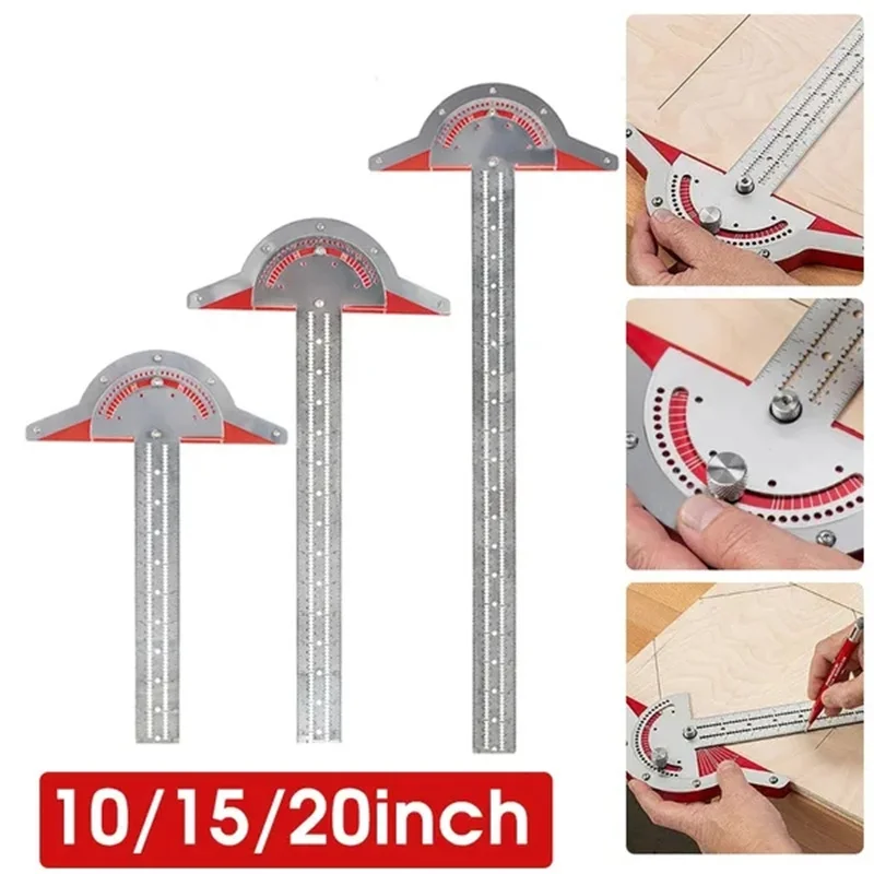 Adjustable Protractor Angle Finder Woodworkers Edge Ruler Stainless Steel Protractor Angle Finder Arm Measuring Ruler Tool