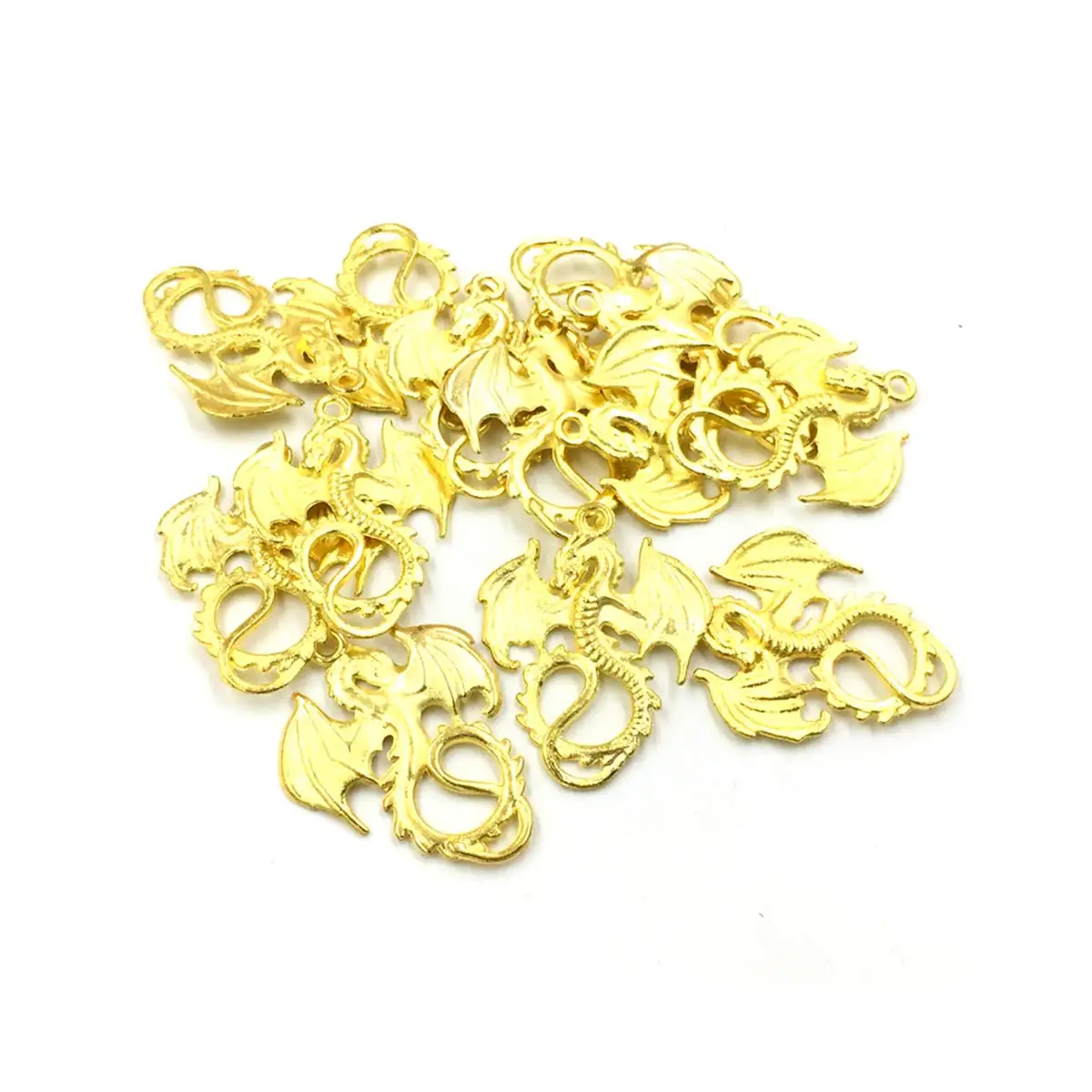 

50PCS Wings Flying Dragon Charm Pendant 35x27mm Gold Bronze Tone DIY Necklace Jewelry Making Accessories Handmade Material Pack
