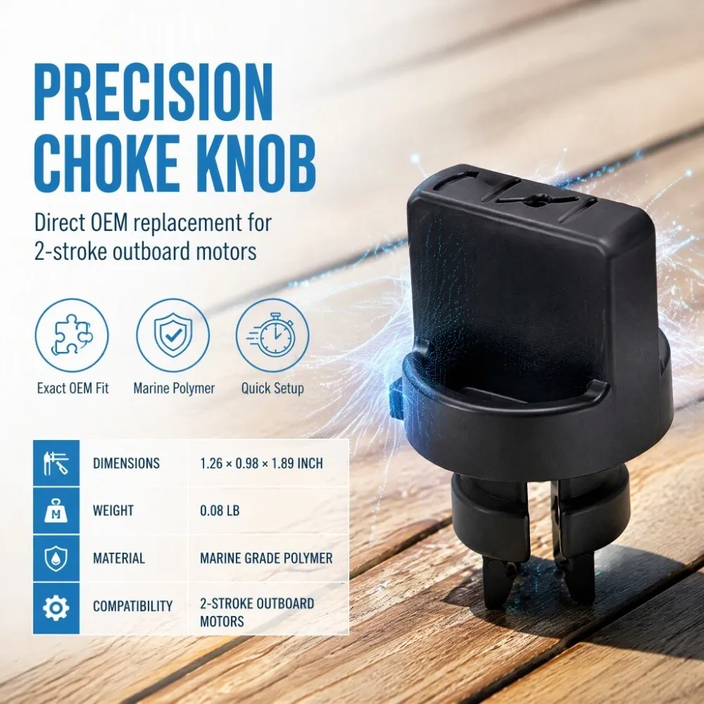 Plastic Sliding Door Roller 6E0-41271-00 Black Choke Knob Engine Part Replacement for 2-Stroke Outboard Motor Marine Service