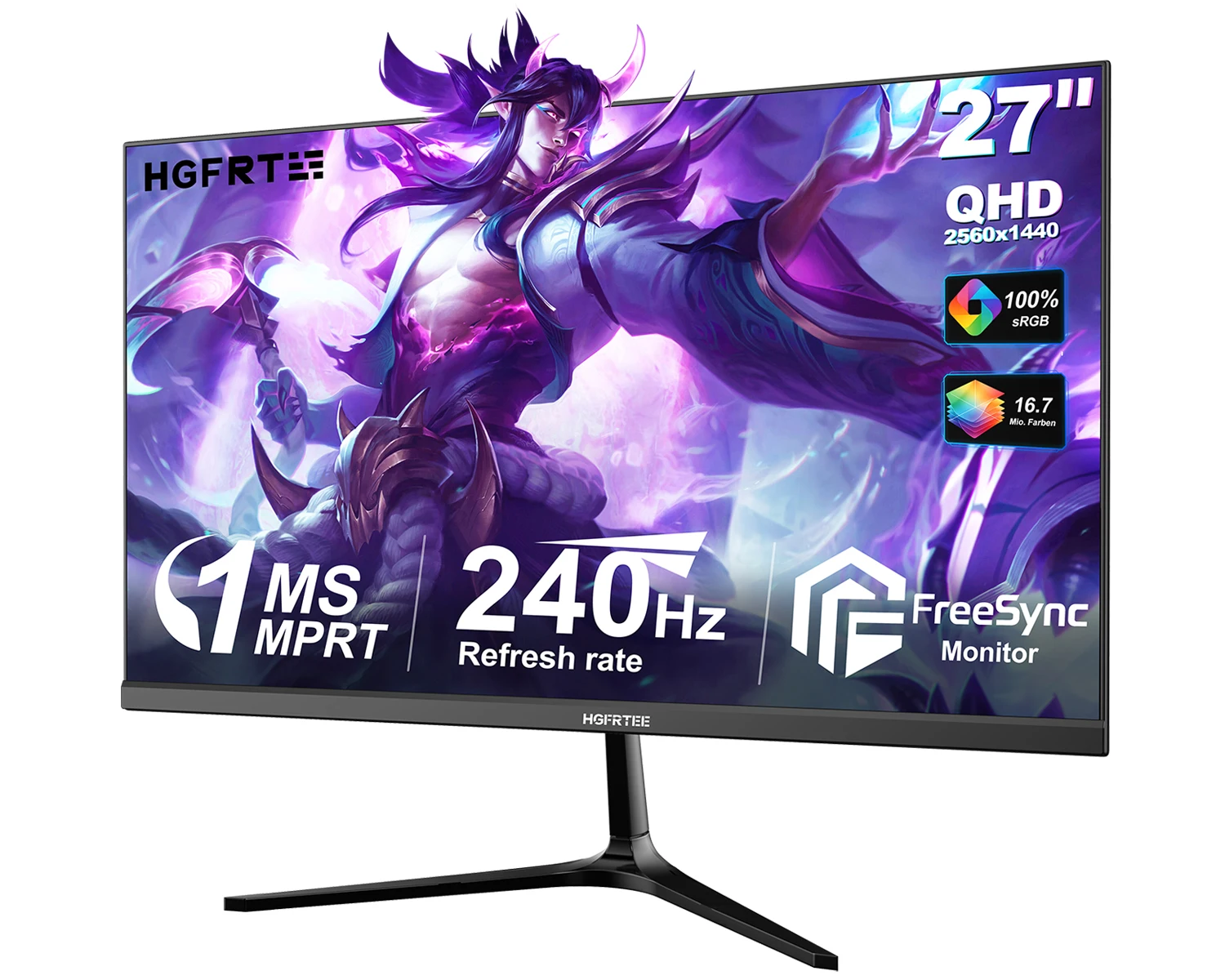HGFRTEE Monitor Gaming QHD 27″ 240Hz